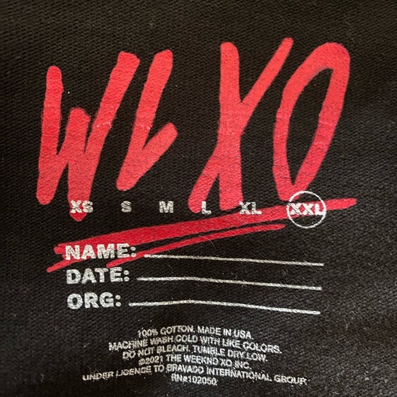 The Weeknd x Warren Lotas XO Super Bowl LV Tee Black Size XXL - Picture 8 of 10